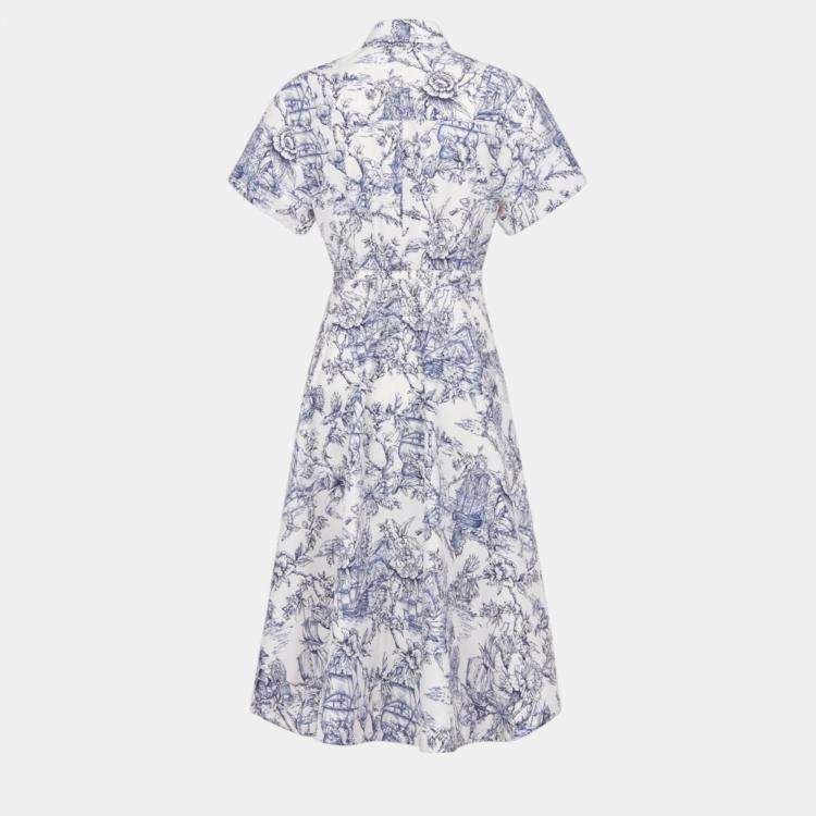 مملوكة مسبقًا Christian Dior White cotton silk dress