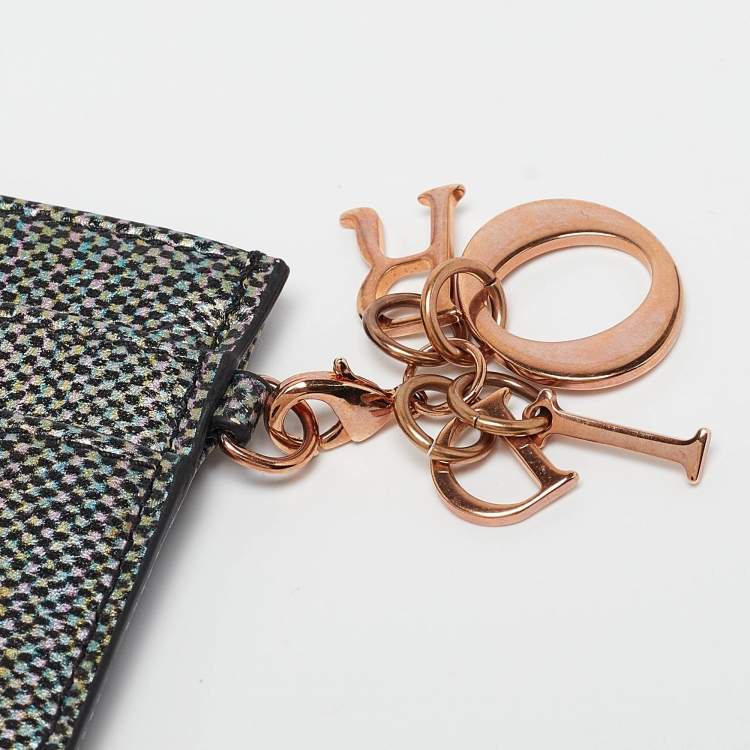 مملوكة مسبقًا Dior Multicolor Leather Lady Dior Card Holder