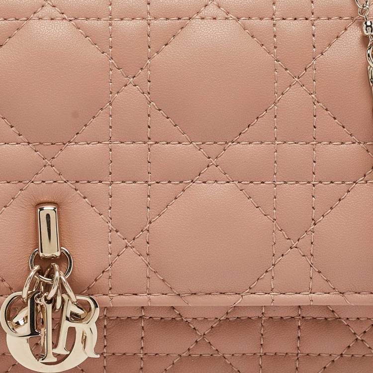 Pre Owned Dior Rose des Vents Cannage Leather Mini My Dior Top Handle Bag