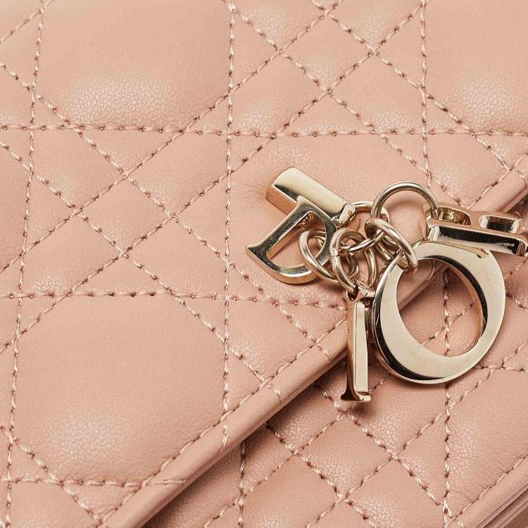 Pre Owned Dior Rose des Vents Cannage Leather Mini My Dior Top Handle Bag