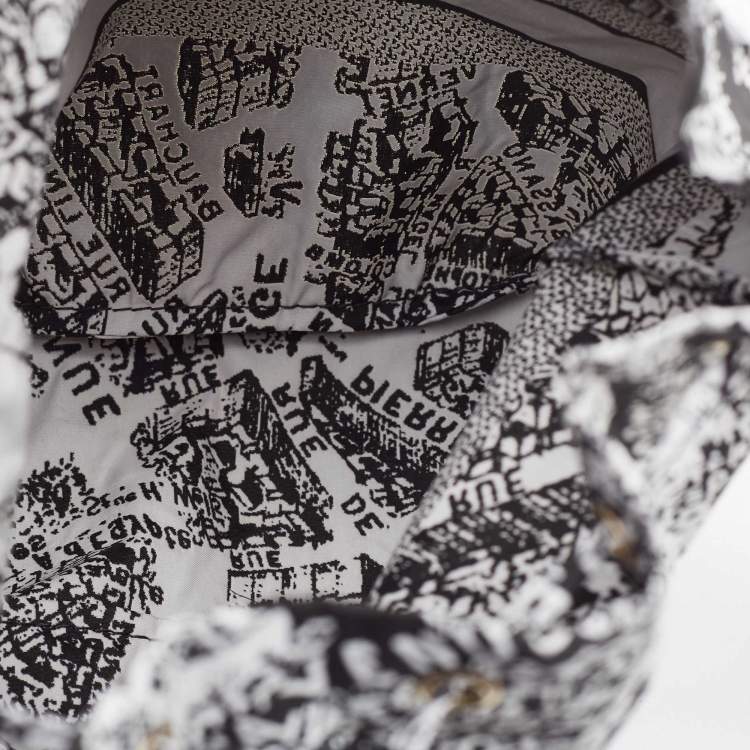 Pre Owned Dior Black/White Plan De Paris Nylon Diortravel Pouch