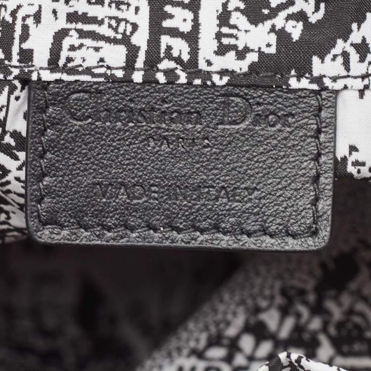 Pre Owned Dior Black/White Plan De Paris Nylon Diortravel Pouch