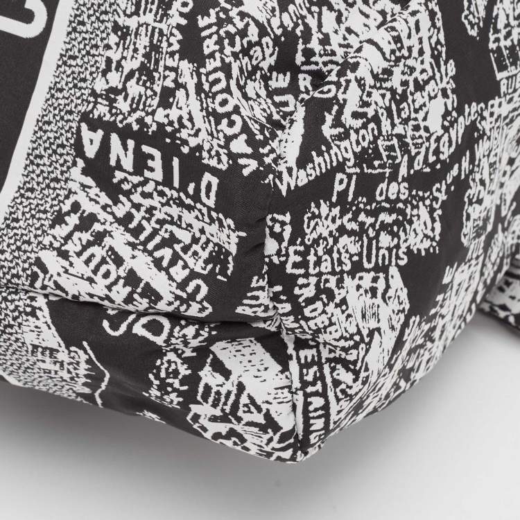 Pre Owned Dior Black/White Plan De Paris Nylon Diortravel Pouch