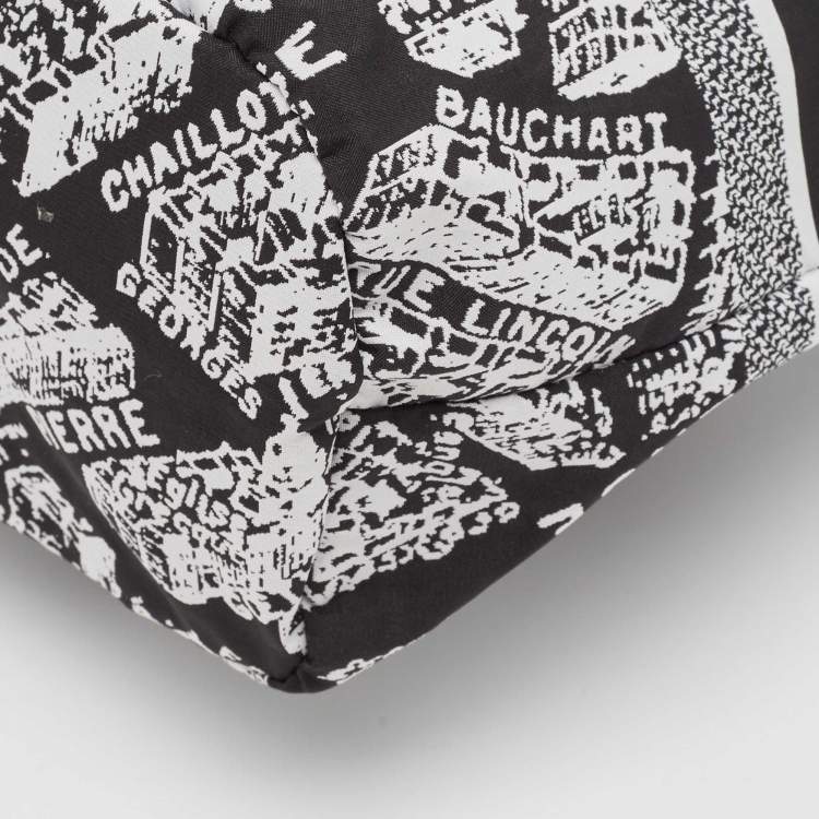 Pre Owned Dior Black/White Plan De Paris Nylon Diortravel Pouch