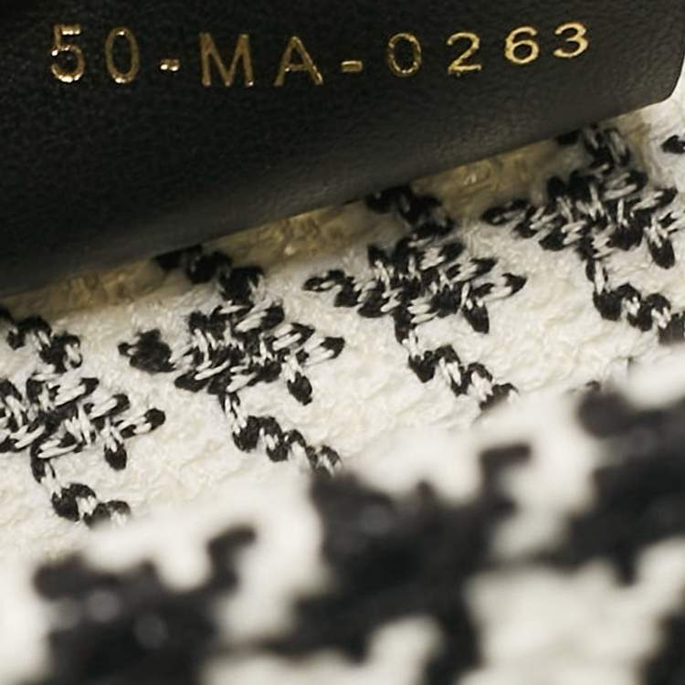 Pre Owned Dior Black/White Canvas Medium Houndstooth Book Tote 