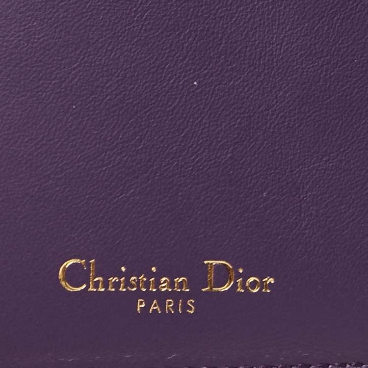 Pre Owned Dior Grey Leather Diorissimo Envelope Compact Wallet