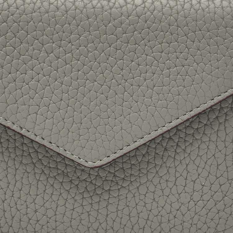 Pre Owned Dior Grey Leather Diorissimo Envelope Compact Wallet