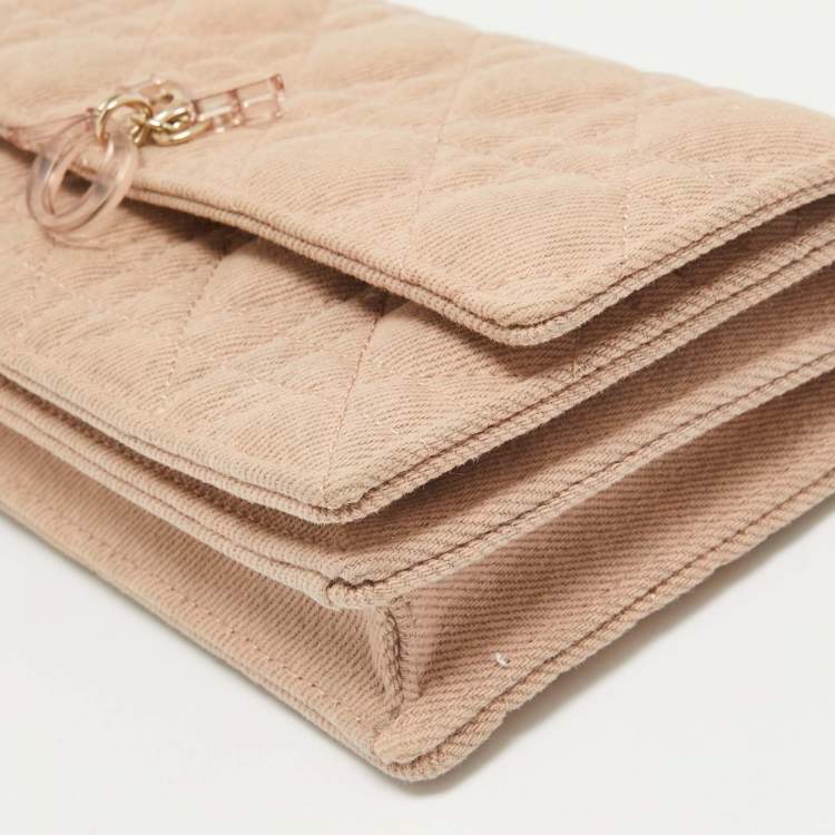 Pre Owned Dior Beige Cannage Fabric Mini My Dior Top Handle Bag