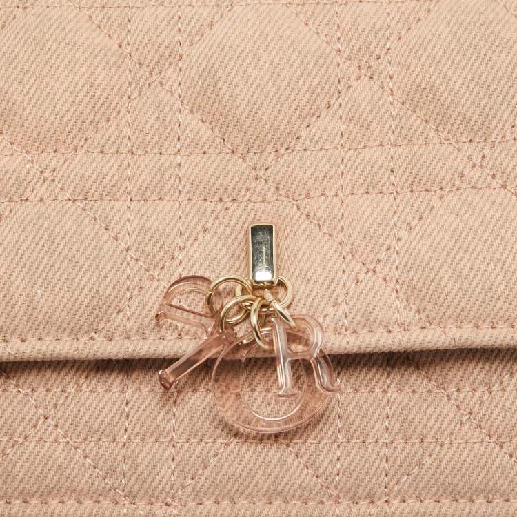 Pre Owned Dior Beige Cannage Fabric Mini My Dior Top Handle Bag