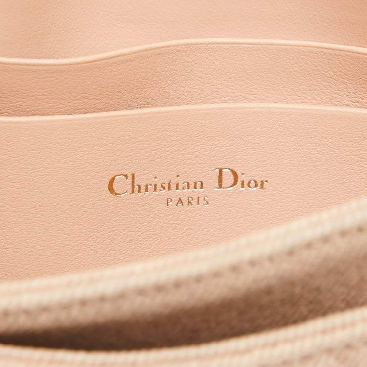 Pre Owned Dior Beige Cannage Fabric Mini My Dior Top Handle Bag