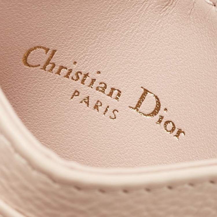Pre Owned Dior Powder Pink Cannage Leather Caro Freesia Card Holder