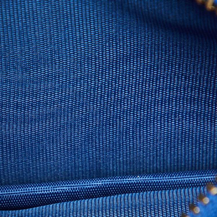 Pre Owned Dior Blue Cannage Quilted Leather Lady Dior Bifold Wallet