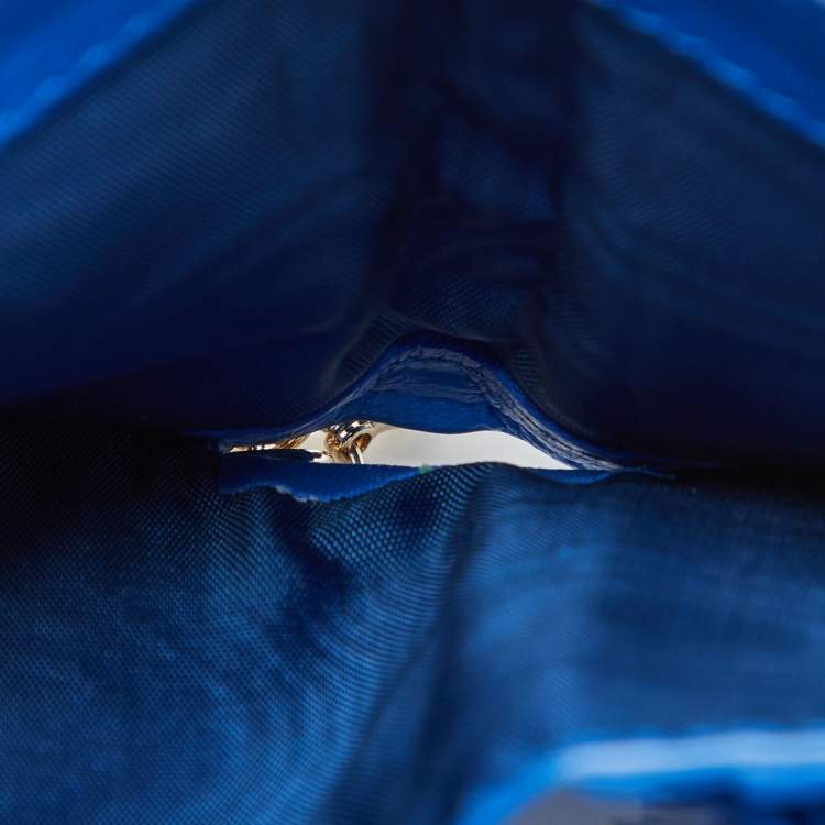 Pre Owned Dior Blue Cannage Quilted Leather Lady Dior Bifold Wallet