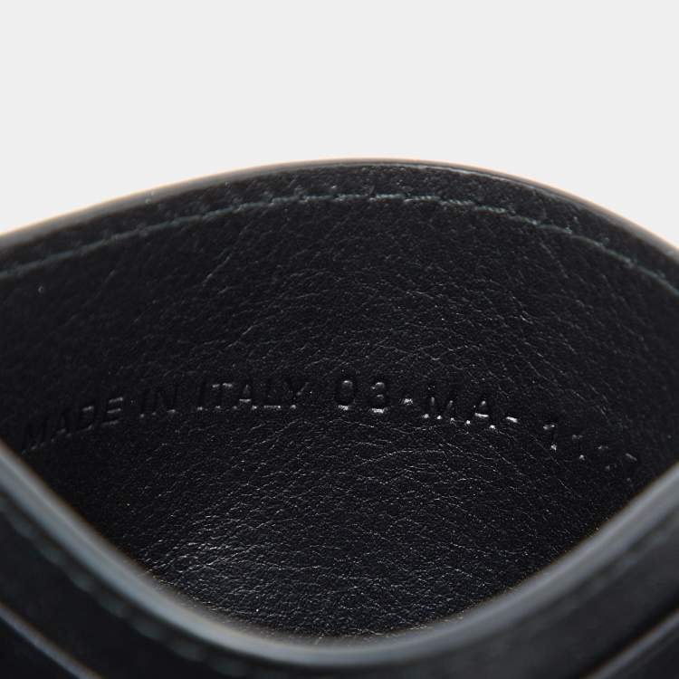 Pre Owned Dior Black Leather Star Card Holder