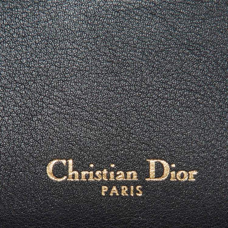Pre Owned Dior Black Leather Star Card Holder