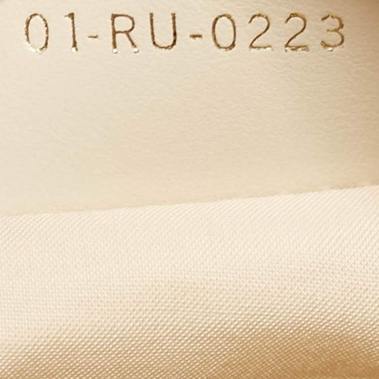Pre Owned Dior Dusty Ivory Cannage Beaded Fabric Dream Bucket Bag