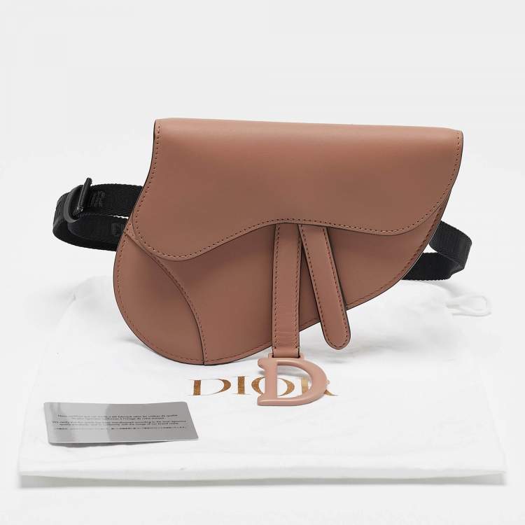 Pre Owned Dior Beige Ultra Matte Leather Saddle Convertible Belt Bag