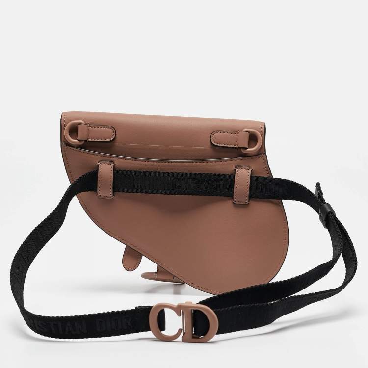 Pre Owned Dior Beige Ultra Matte Leather Saddle Convertible Belt Bag