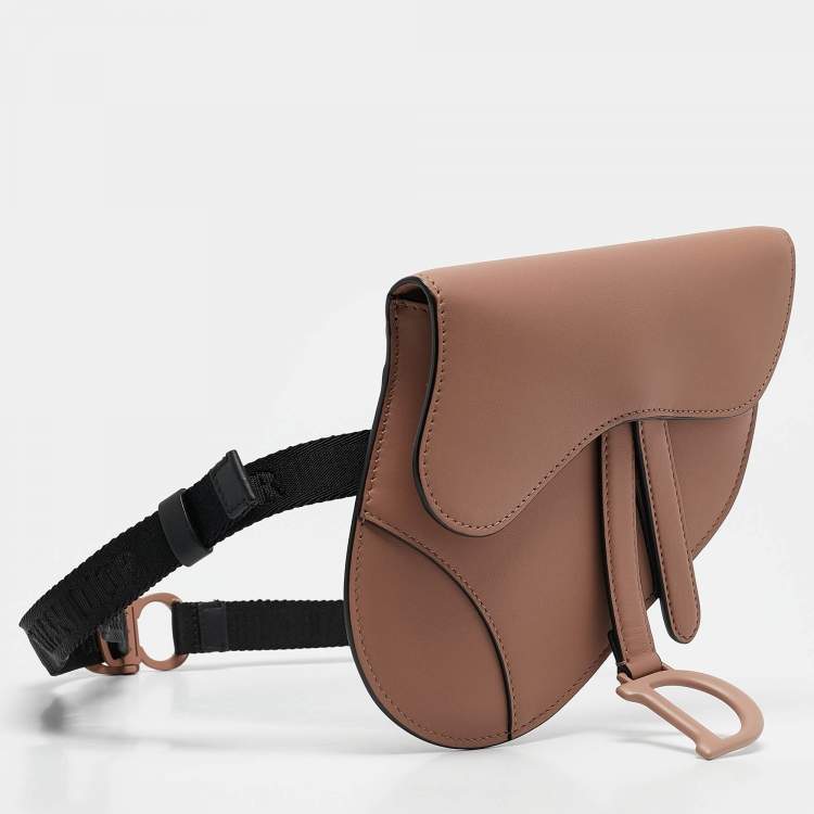 Pre Owned Dior Beige Ultra Matte Leather Saddle Convertible Belt Bag