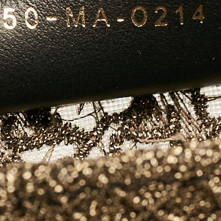 Pre Owned Dior Metallic Gold Embroidered Mesh Medium Book Tote 
