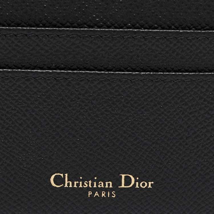 مملوكة مسبقًا Dior Black Leather 30 Montaigne Card Holder