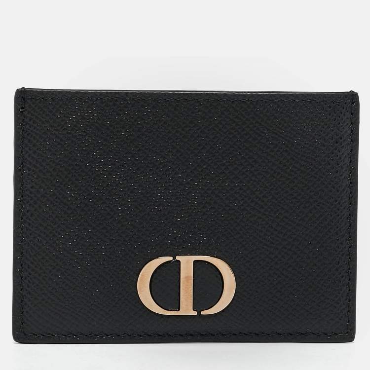 مملوكة مسبقًا Dior Black Leather 30 Montaigne Card Holder