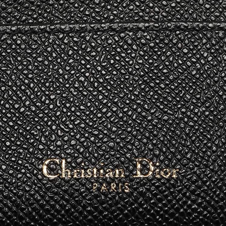 مملوكة مسبقًا Dior Black Leather 30 Montaigne Card Holder