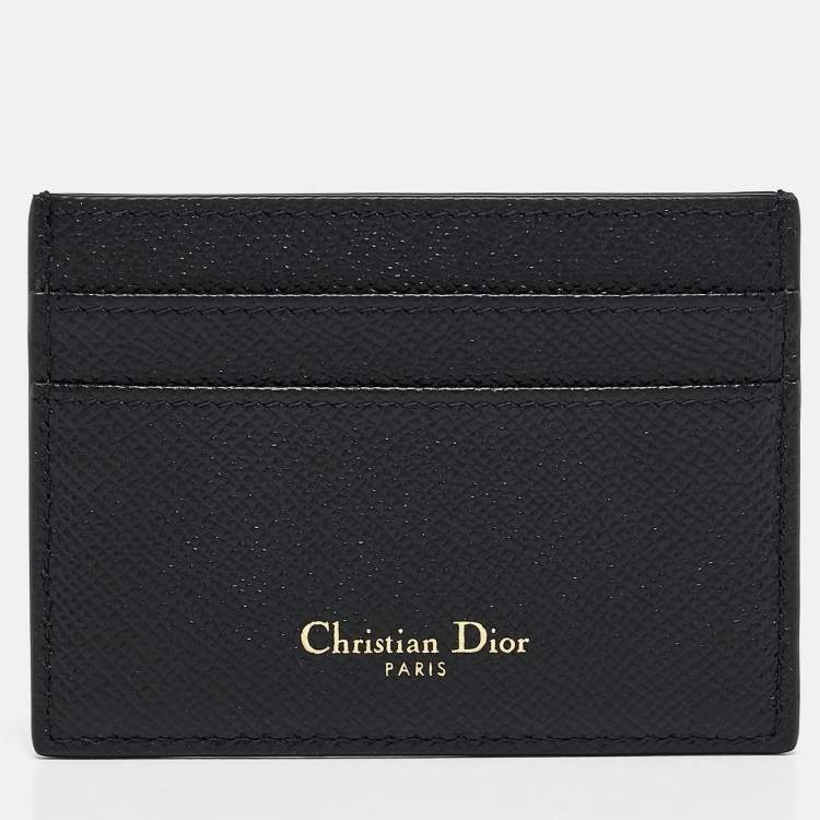مملوكة مسبقًا Dior Black Leather 30 Montaigne Card Holder