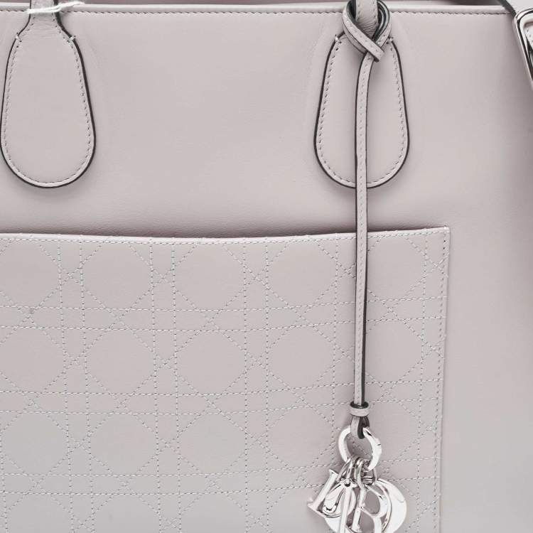 Pre Owned Dior Grey Cannage Leather Nappy Diaper Bag 