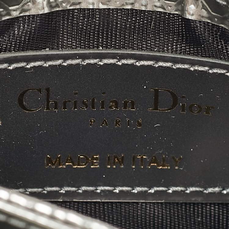 Pre Owned Dior Grey Micro Cannage Leather 30 Montaigne 5 Gusset Card Holder