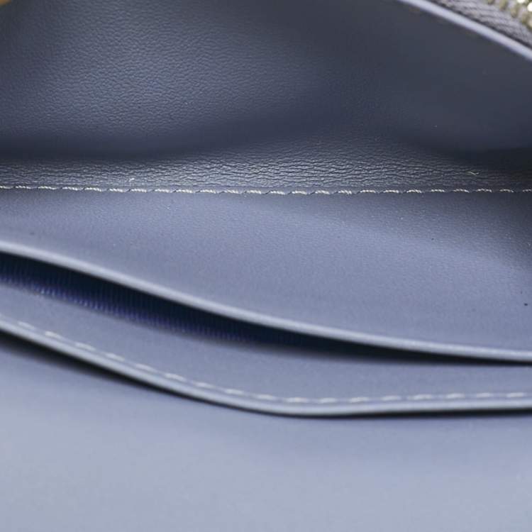 Pre Owned Dior Blue Cannage Leather My Dior Glycine Wallet