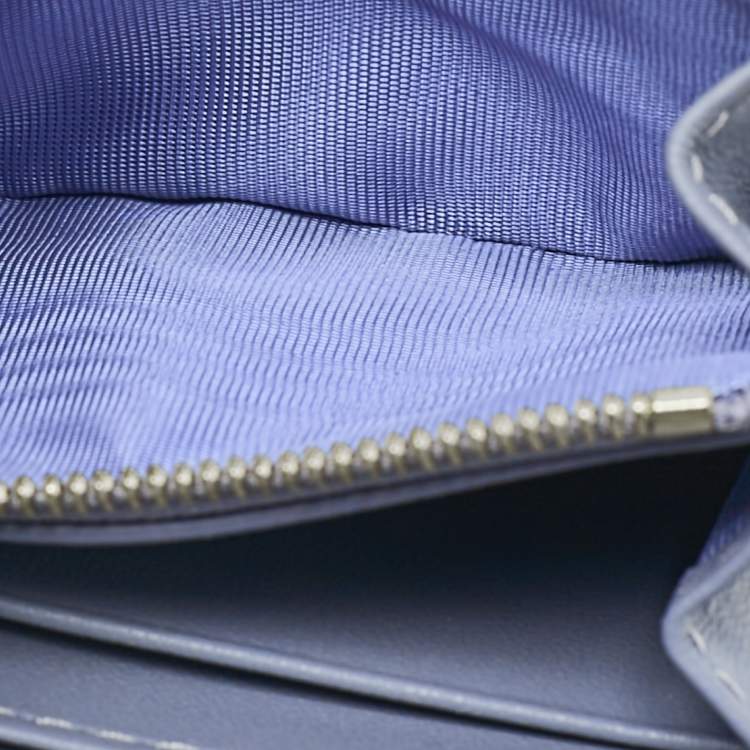 Pre Owned Dior Blue Cannage Leather My Dior Glycine Wallet