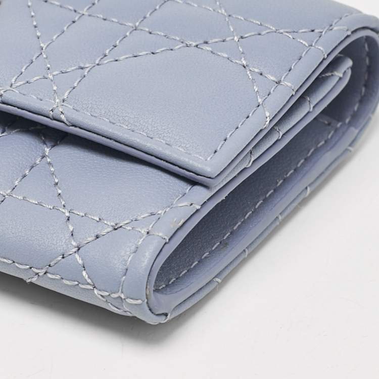 Pre Owned Dior Blue Cannage Leather My Dior Glycine Wallet