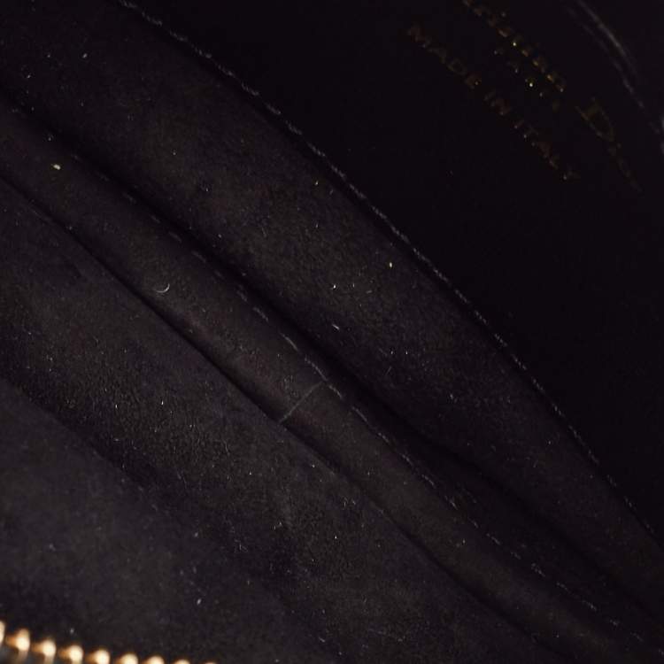 Pre Owned Dior Black/White Macro Cannage Leather Micro Vibe Hobo