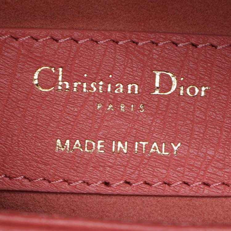 Pre Owned Dior Pink Ostrich Leather Small Lady Dior Tote