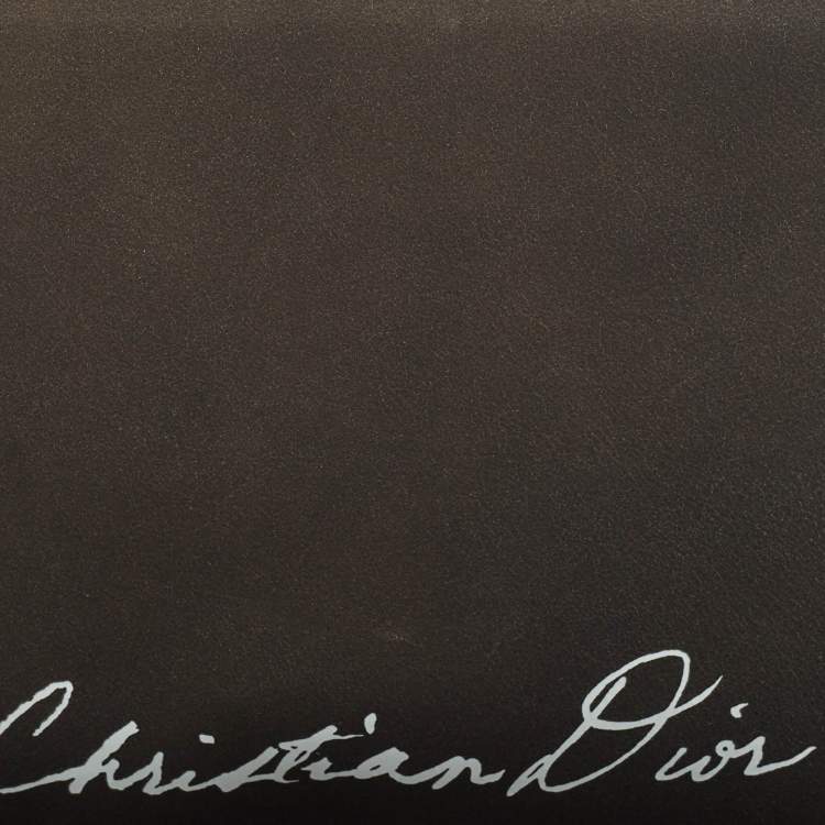 Pre Owned Dior Black Nubuck Leather 1947 Lily of the Valley Pouch