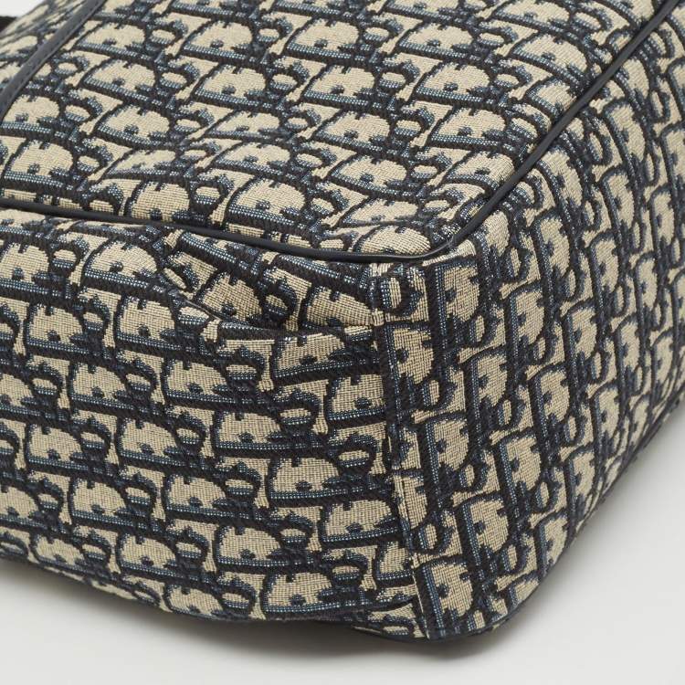 Pre Owned Dior Navy Blue Oblique Canvas Changing Bag