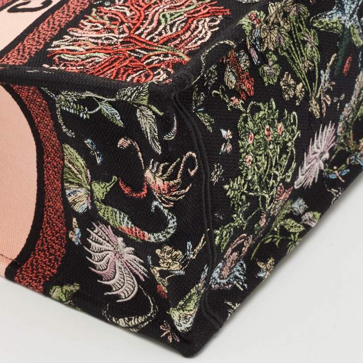 Pre Owned Dior Multicolor Embroidered Canvas Medium Book Tote