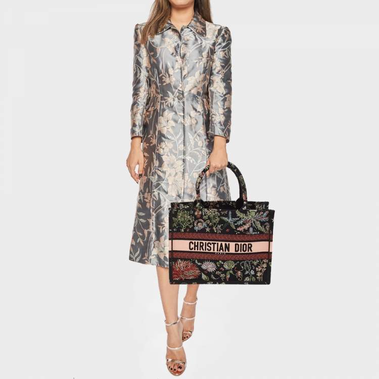 Pre Owned Dior Multicolor Embroidered Canvas Medium Book Tote
