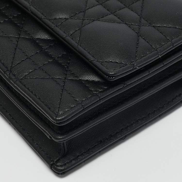 Pre Owned Dior Black Cannage Leather Mini My Dior Top Handle Bag