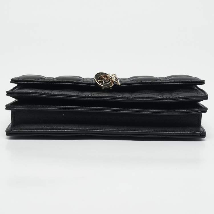 Pre Owned Dior Black Cannage Leather Mini My Dior Top Handle Bag