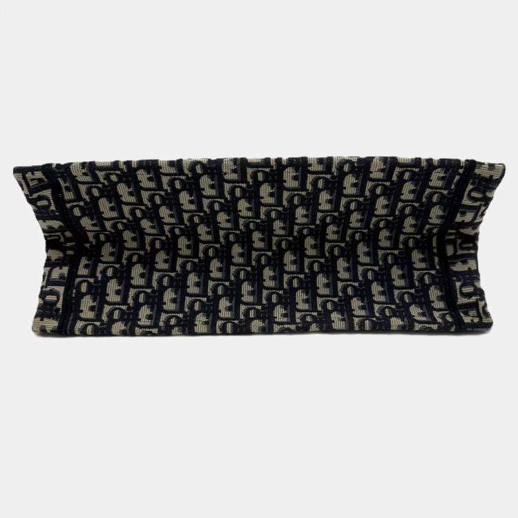 Pre Owned Dior Book Tote Medium Oblique Navy