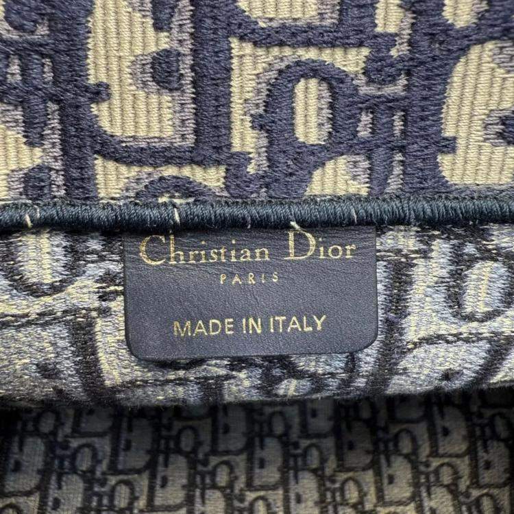 Pre Owned Dior Book Tote Medium Oblique Navy