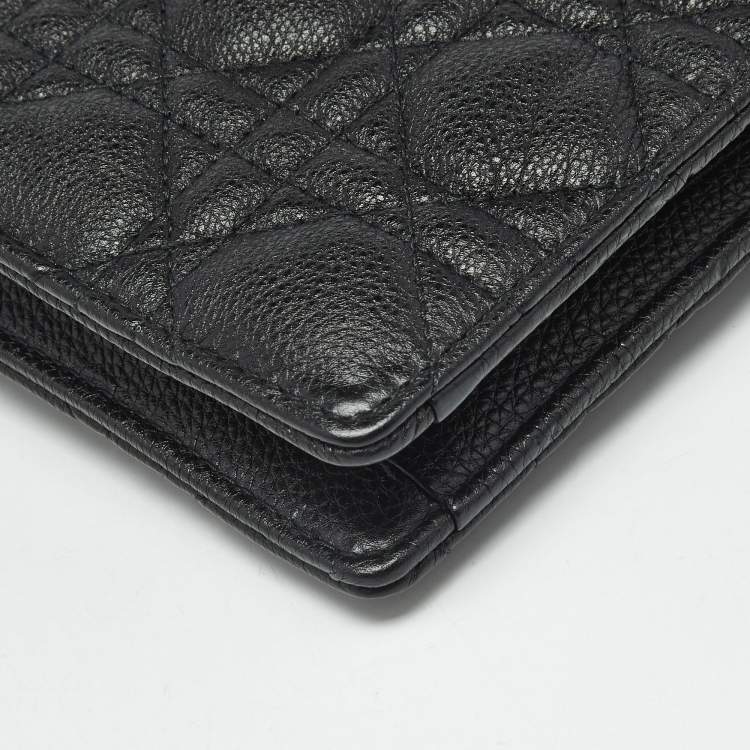 Pre Owned Dior Black Cannage Leather Caro Every Dior Pouch