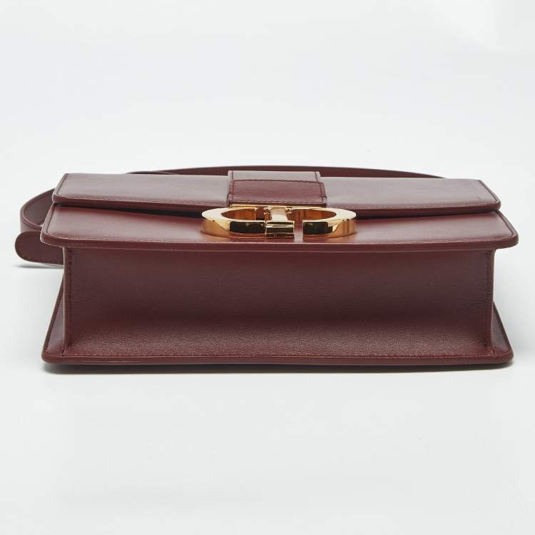 Pre Owned Dior Burgundy Leather 30 Montaigne Shoulder Bag