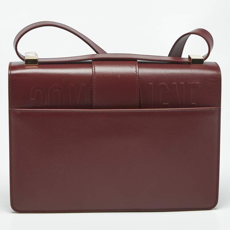Pre Owned Dior Burgundy Leather 30 Montaigne Shoulder Bag