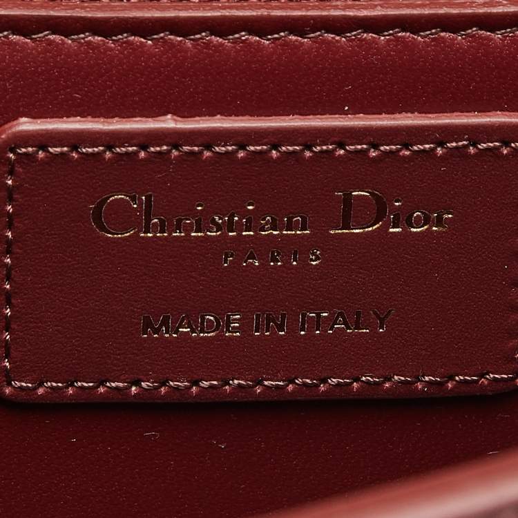 Pre Owned Dior Burgundy Leather 30 Montaigne Shoulder Bag