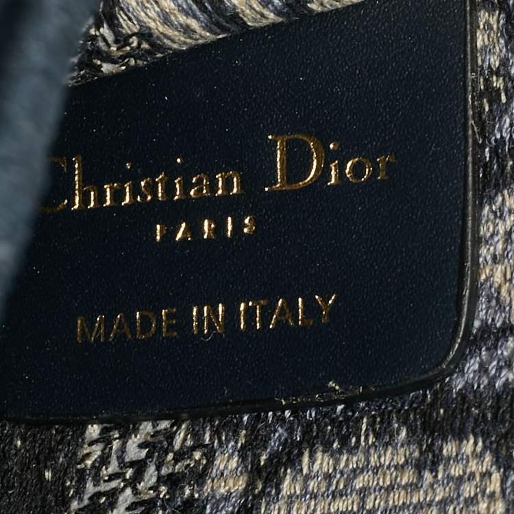 Pre Owned Dior Navy Blue Oblique Canvas Mini Book Tote
