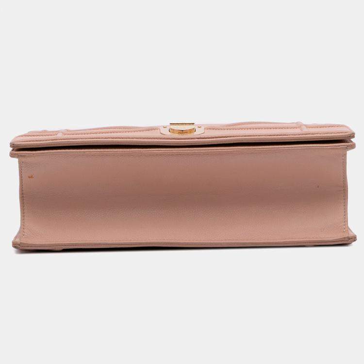 Pre Owned Dior Pink Medium Grained Calfskin Diorama Flap Bag