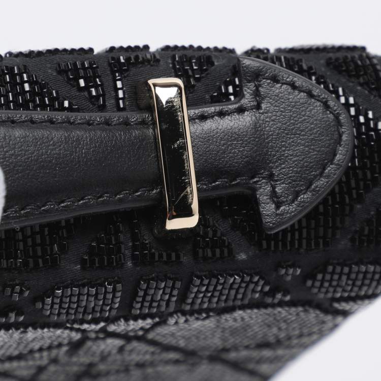 Pre Owned Dior Black Cannage Beads Embellished and Fabric Mini My Dior Clutch
